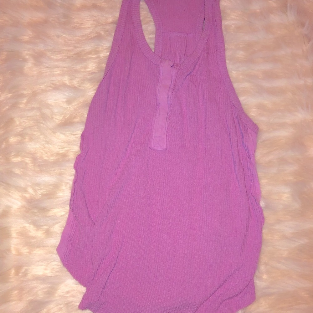 Free People Purple/Pink Oversized Tank - small